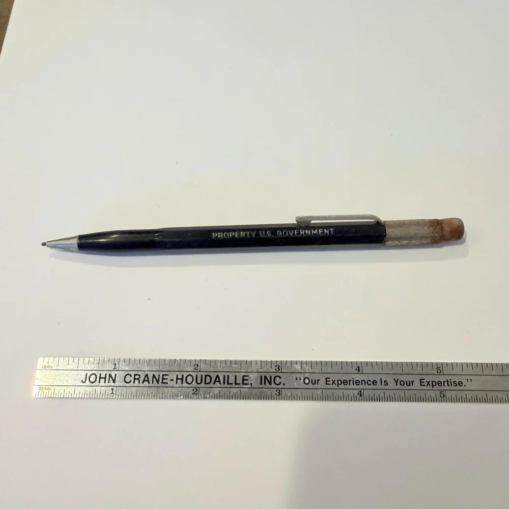 Vintage Property US Government Mechanical Pencil Black Hexagonal Skilcraft Style